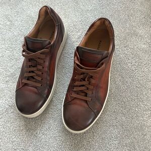 Magnanni Men's Rich Brown Leather Sneakers